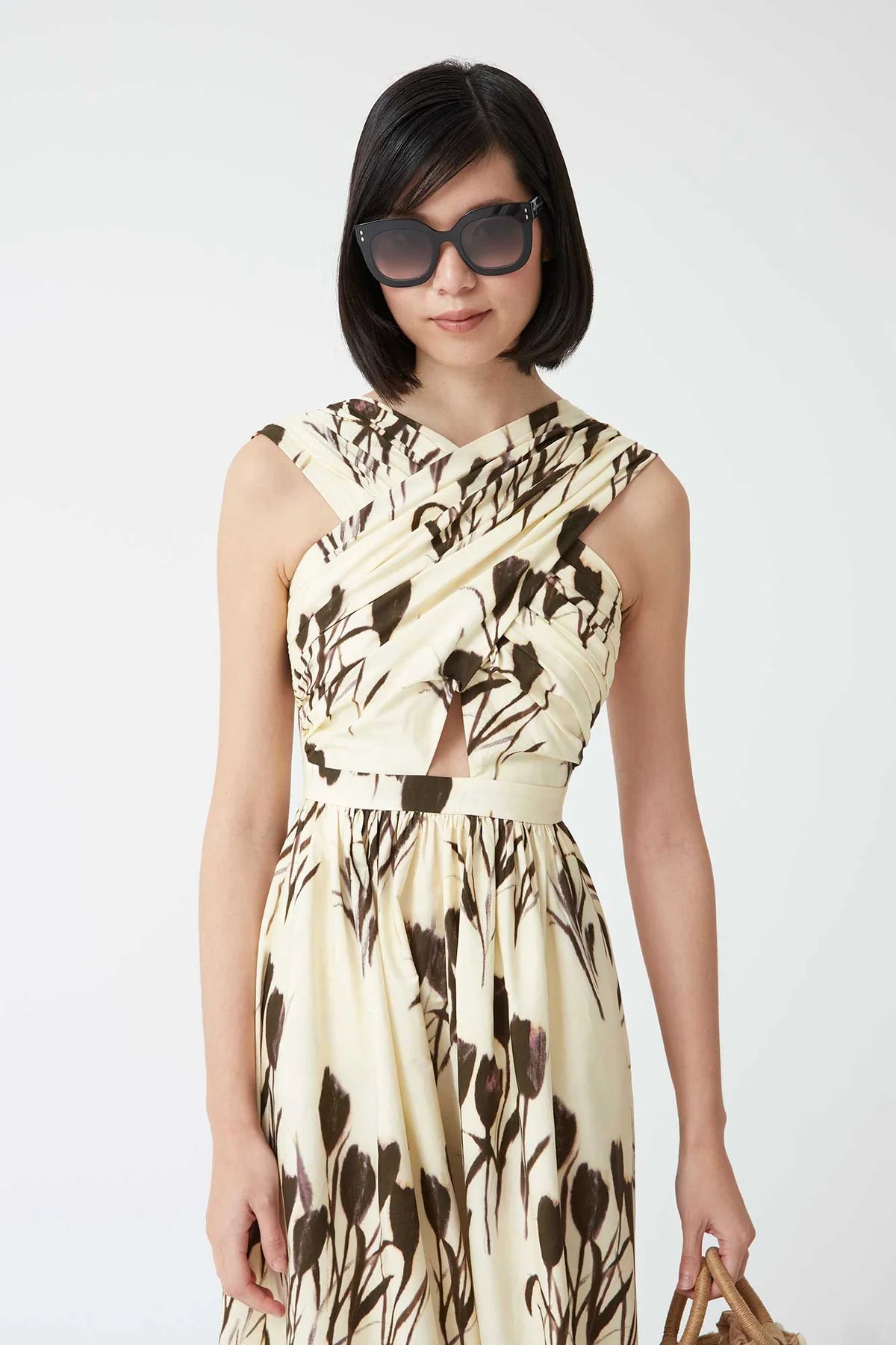 JACOBA - VESTIDO CRUZADO ESTAMPADO MIDI