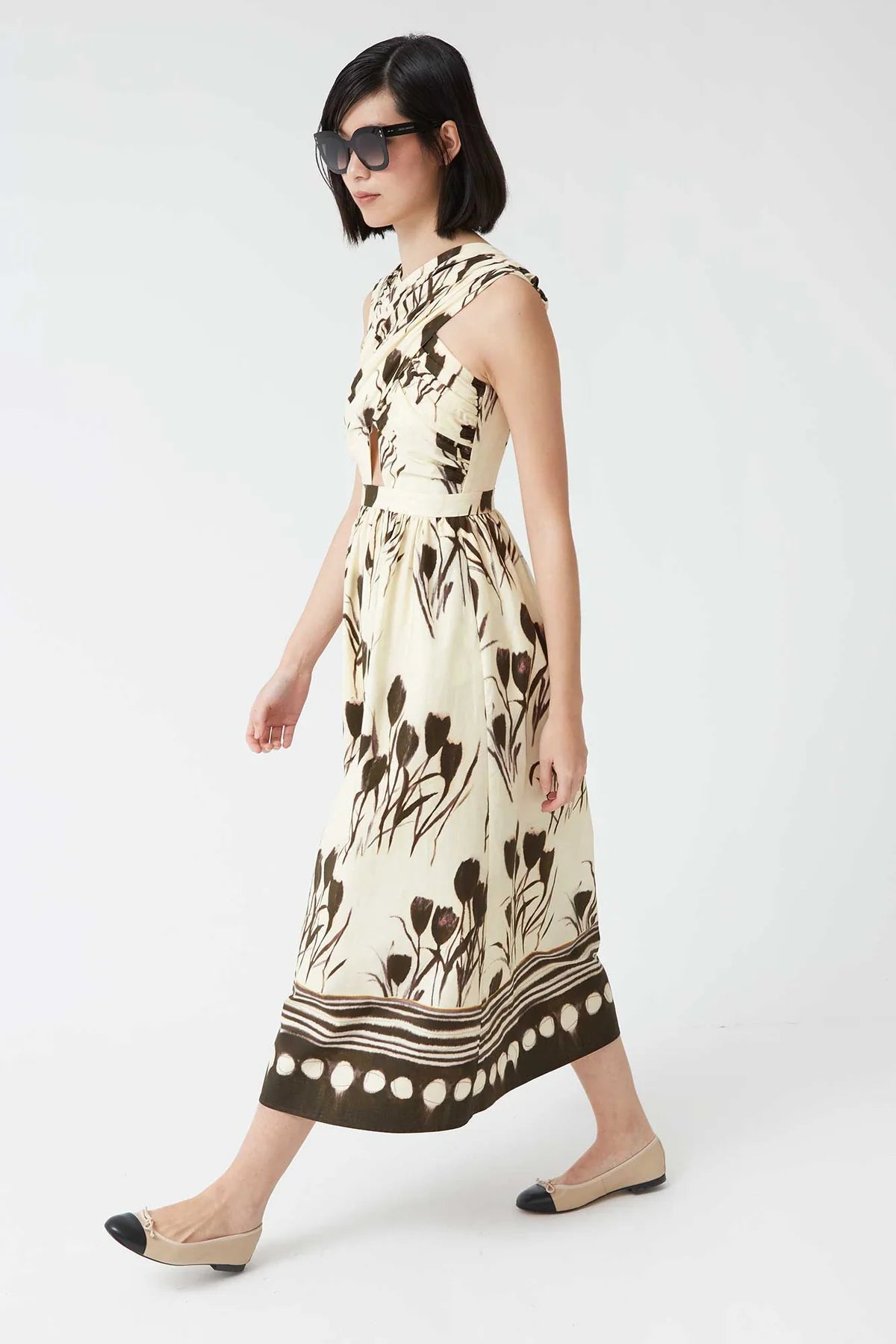 JACOBA - VESTIDO CRUZADO ESTAMPADO MIDI