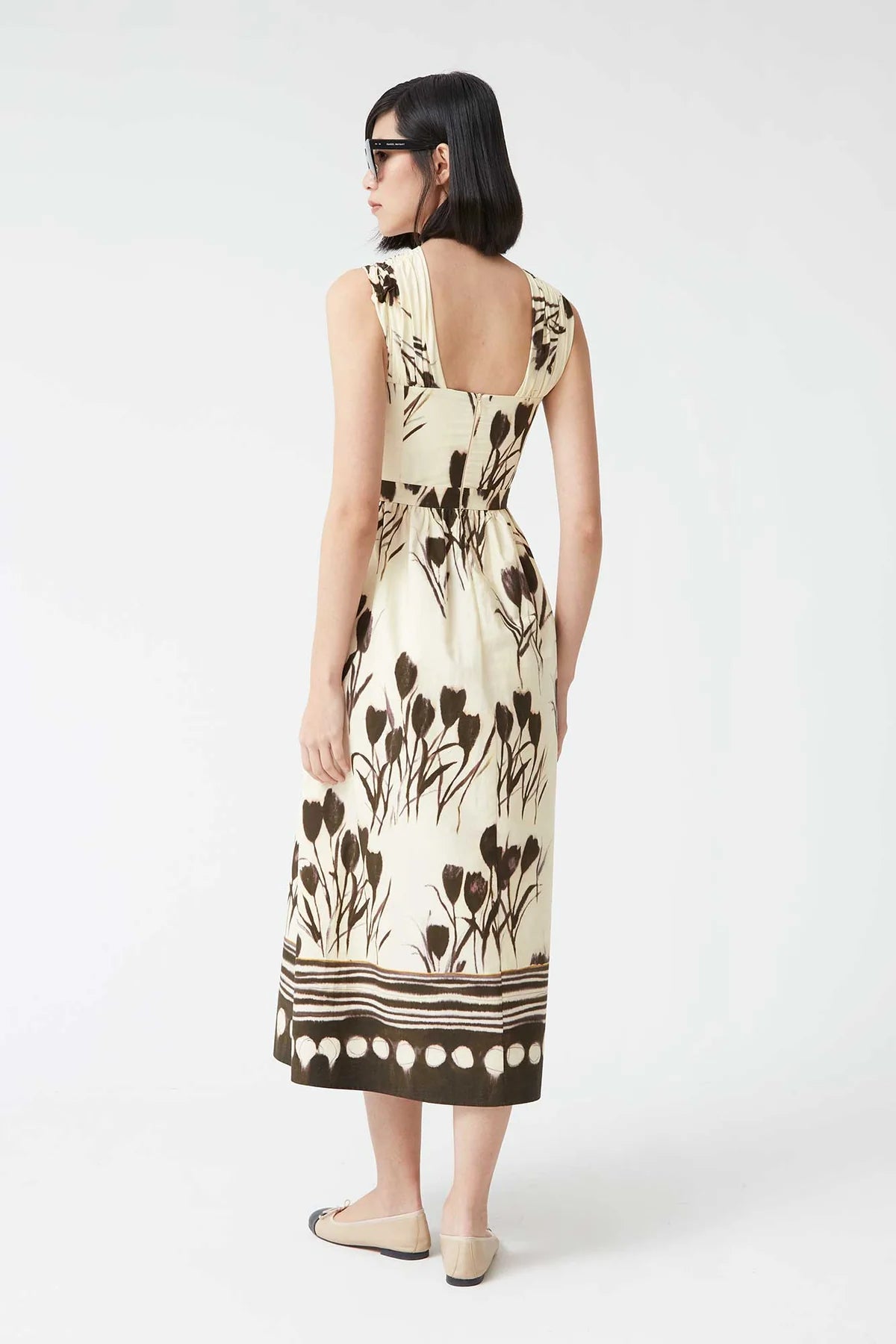 JACOBA - VESTIDO CRUZADO ESTAMPADO MIDI