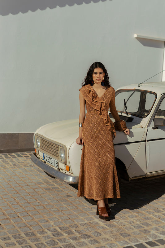LUCILA - VESTIDO DE GANCHILLO CON VOLANTE