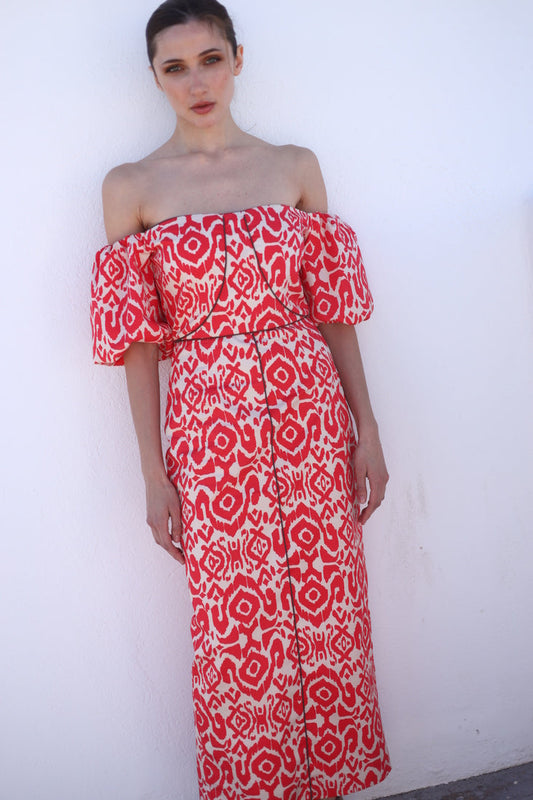 ARES - VESTIDO CON MANGAS ABULLONADAS