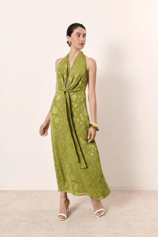 MELINA - VESTIDO HALTER DRAPEADO