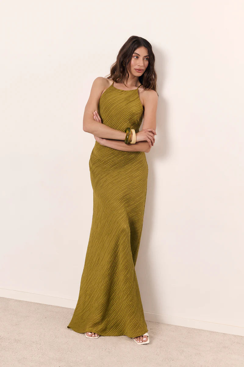 GENESIS - VESTIDO HALTER PLISADO