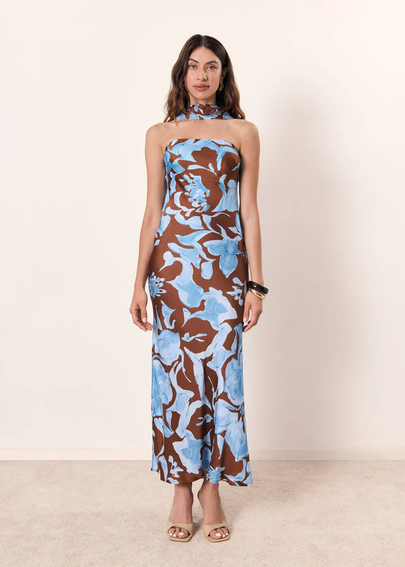 ROSMIRA - VESTIDO MIDI ESTAMPADO CON FOULARD