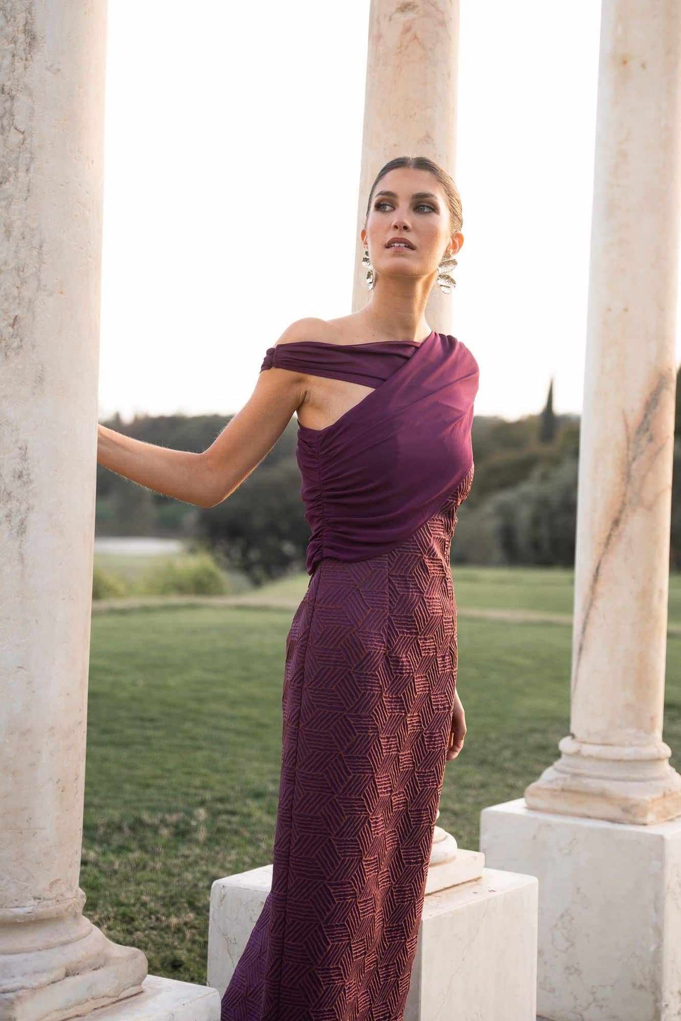 SHERYL - VESTIDO ASIMÉTRICO DE FIESTA CON TEXTURA
