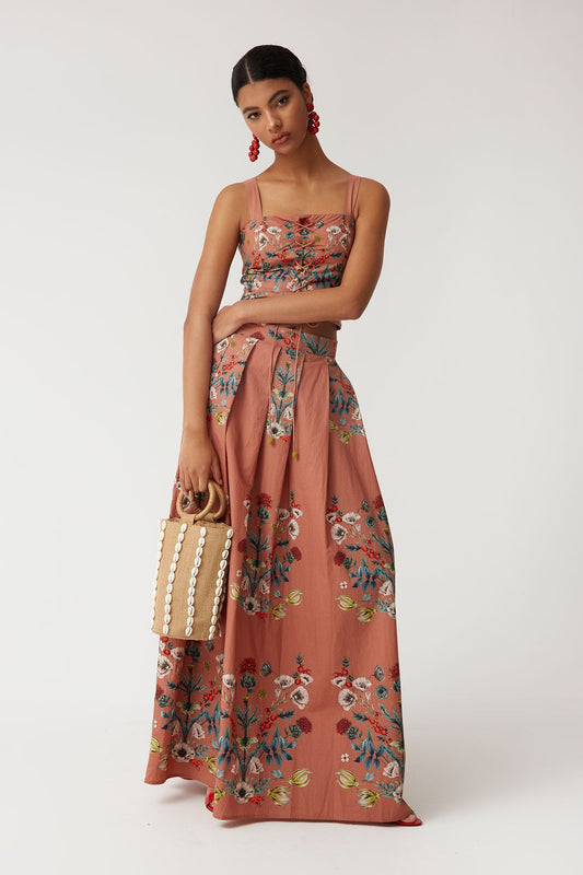 CHENOA - CONJUNTO DE TOP Y FALDA FLORAL