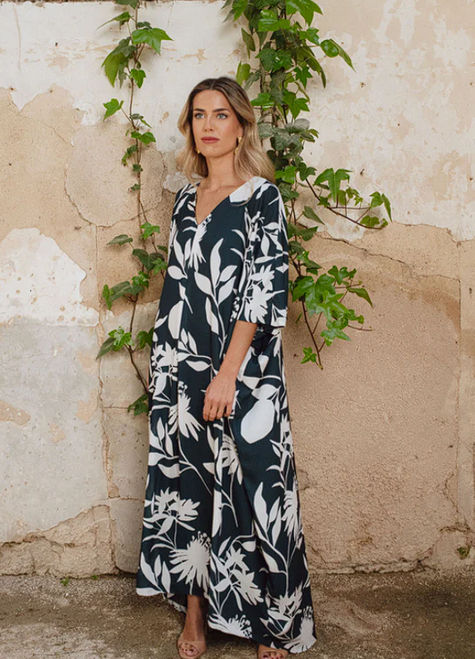 ADELINA - VESTIDO KAFTÁN CON ESTAMPADO FLORAL