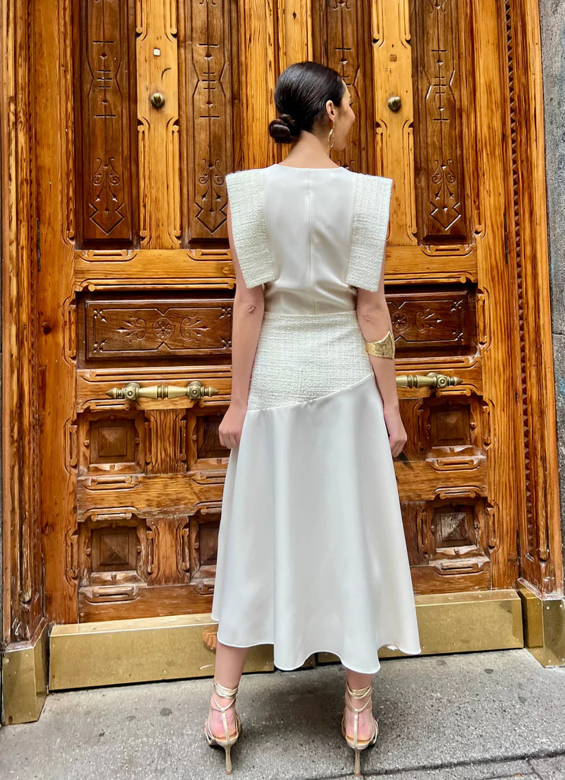 MAGDALENA - CONJUNTO DE BLUSA CORTA Y FALDA MIDI