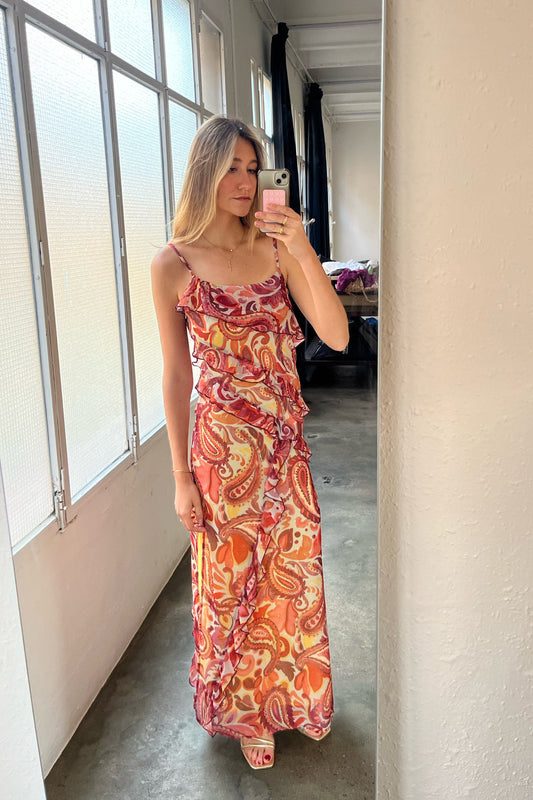 DAFNE - VESTIDO LARGO CON ESTAMPADO