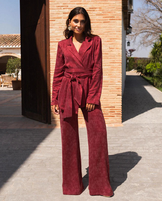 MODESTA - CONJUNTO DE BLAZER Y PANTALÓN EN JACQUARD