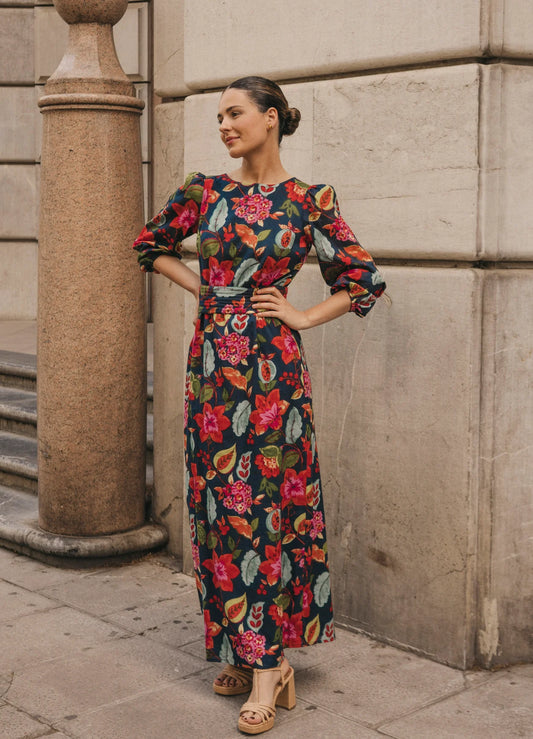 OLGA - VESTIDO MIDI ESTAMPADO