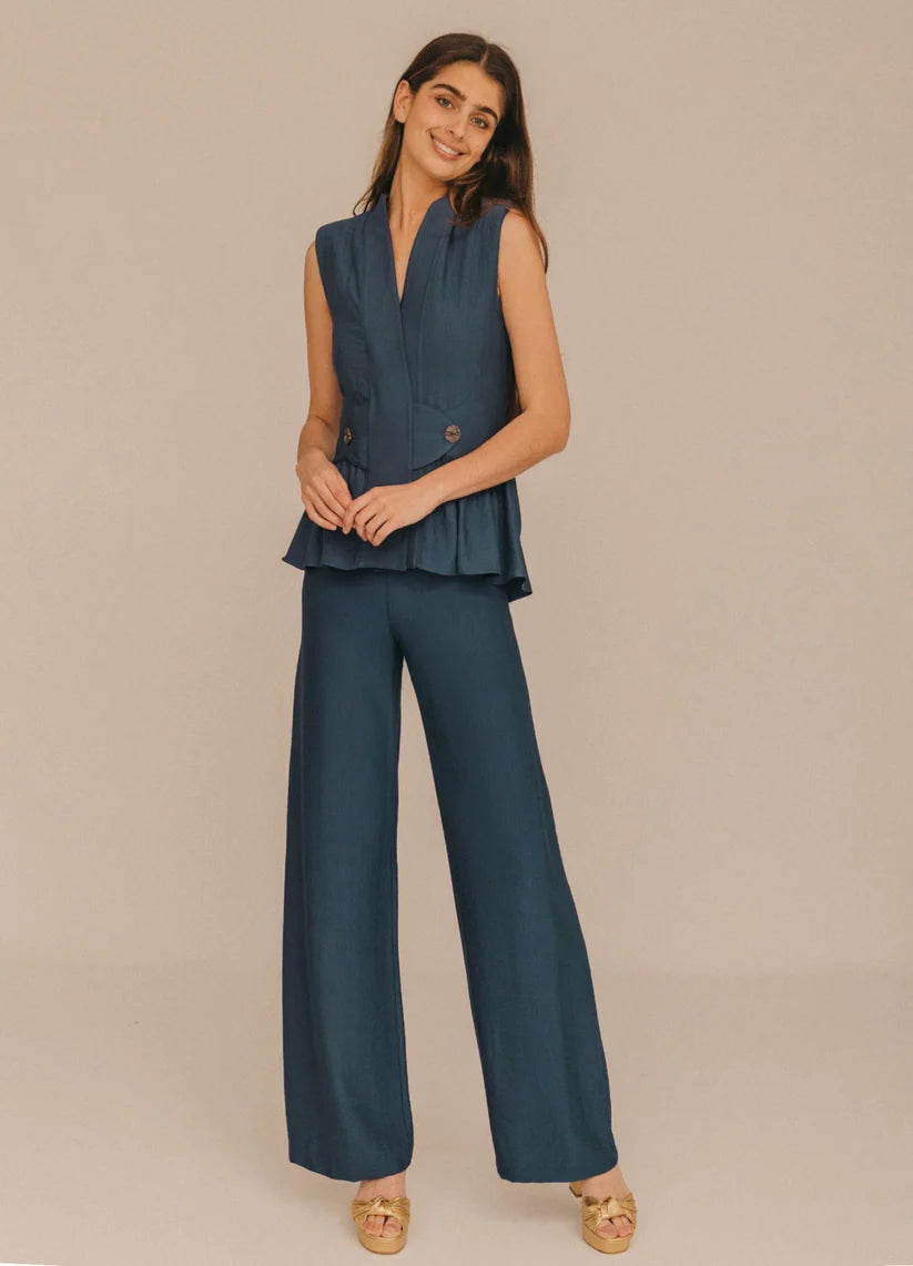 KARELYS - CONJUNTO SIN MANGAS CON PEPLUM