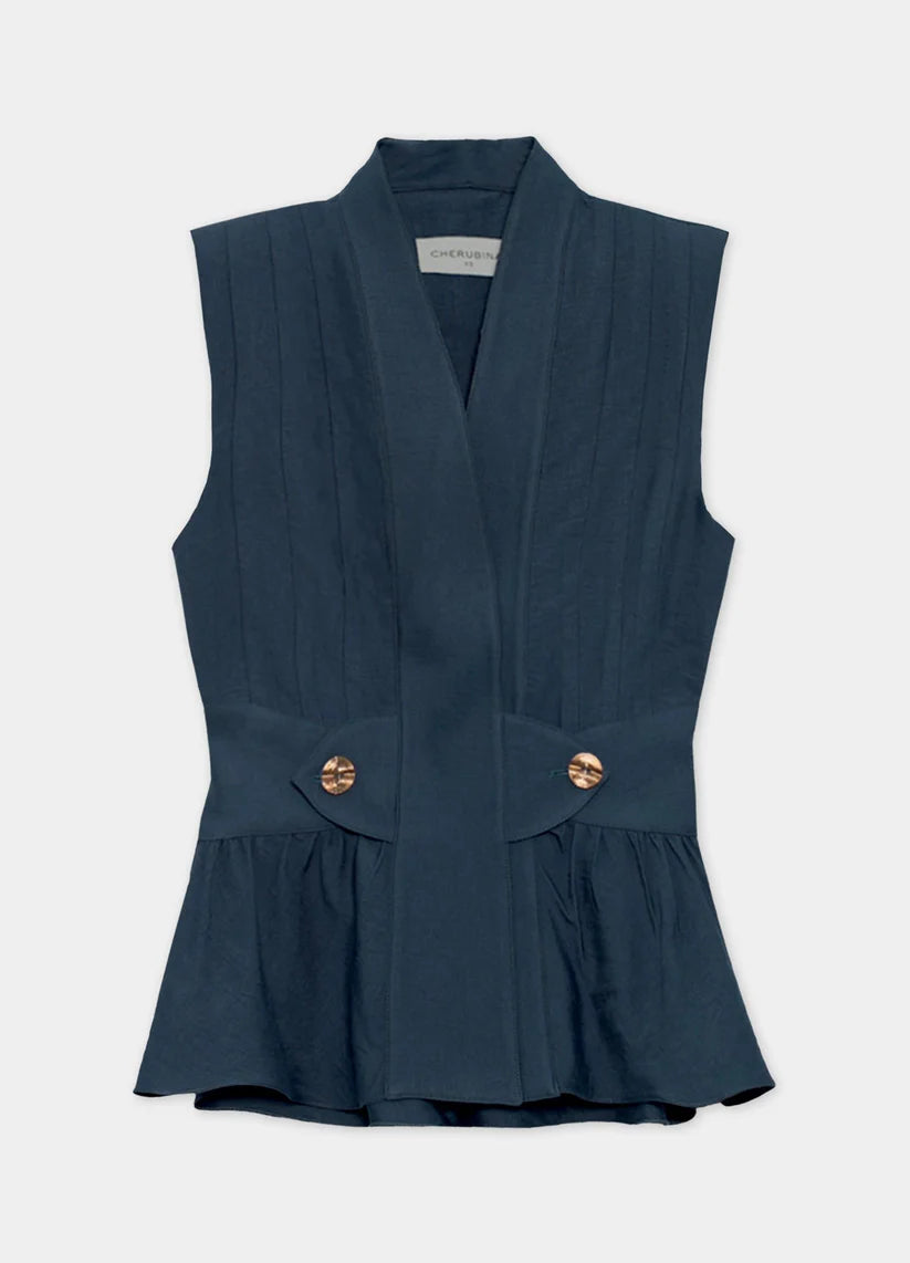 KARELYS - CONJUNTO SIN MANGAS CON PEPLUM