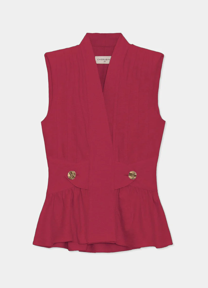KARELYS - CONJUNTO SIN MANGAS CON PEPLUM