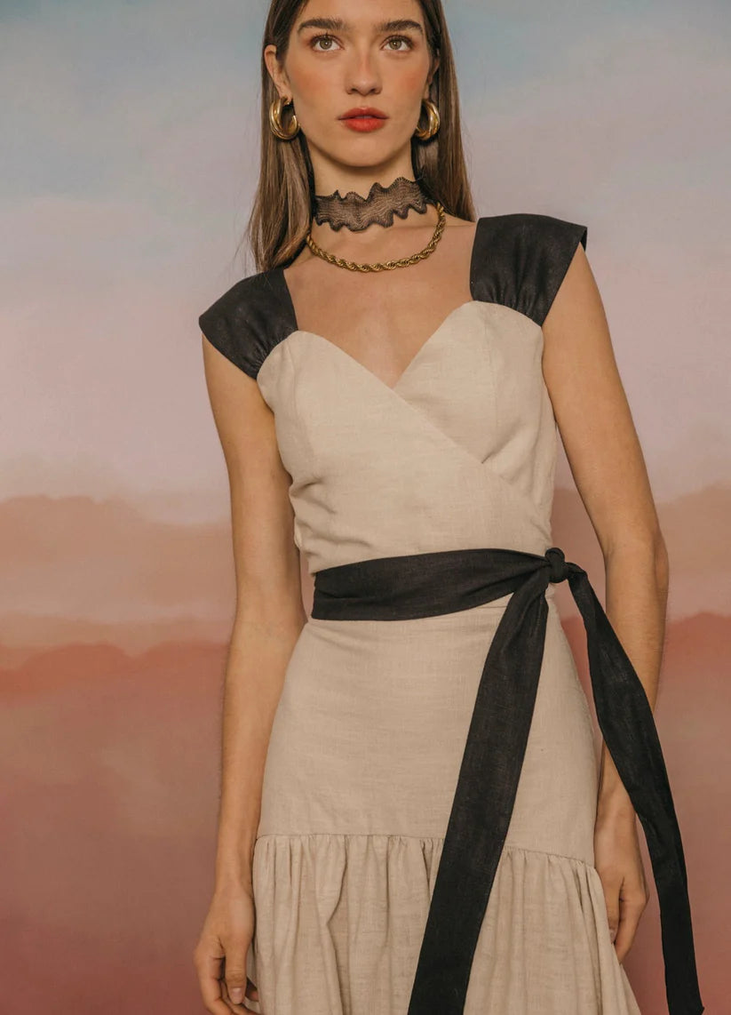 SAMARA - CONJUNTO DE TOP Y FALDA LARGA BICOLOR