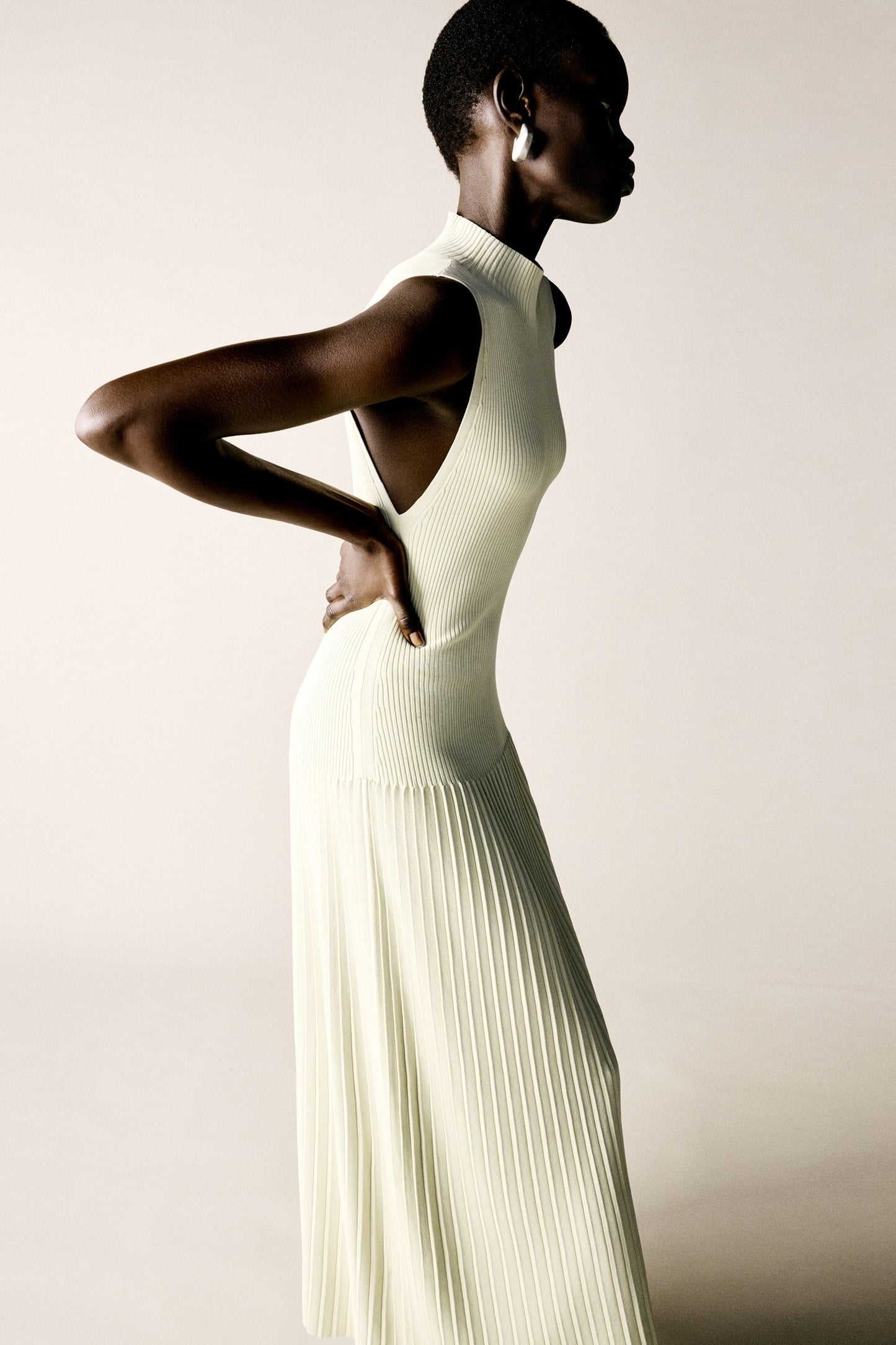 FIORELLA - VESTIDO PLISADO DE CUELLO ALTO