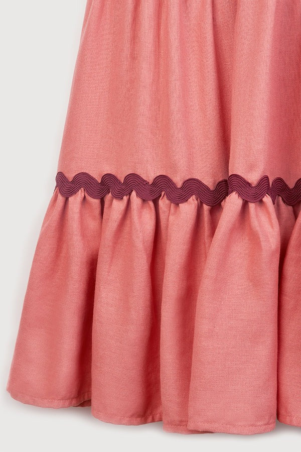 ELIA - VESTIDO MIDI CON ESCOTE HALTER Y VOLANTES