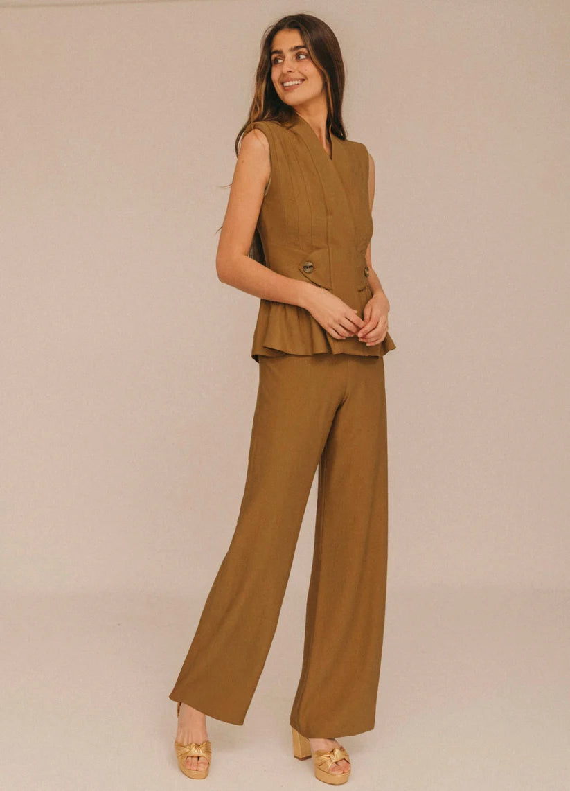 KARELYS - CONJUNTO SIN MANGAS CON PEPLUM