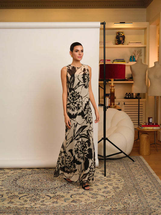 ALEXIA - VESTIDO SIN MANGAS ESTAMPADO