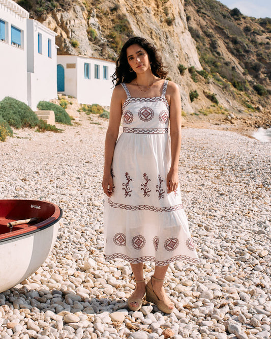 HERMELINDA - VESTIDO LARGO CON BORDADOS