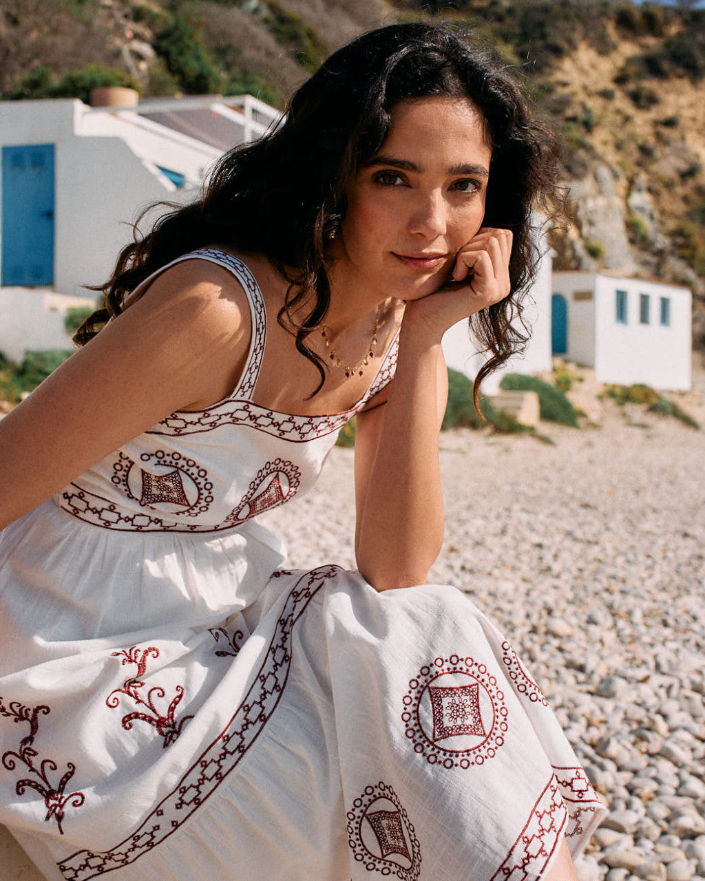 HERMELINDA - VESTIDO LARGO CON BORDADOS