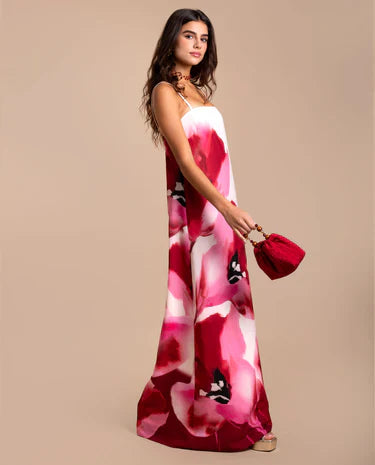 NAZARIA - VESTIDO LARGO ESTAMPADO FLORAL