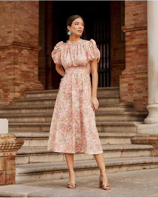 NELIA - VESTIDO MIDI CON ESTAMPADO