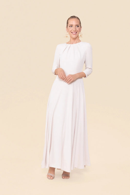 ANAIS - VESTIDO MIDI CON PLIEGUES Y FALDA CON VUELO