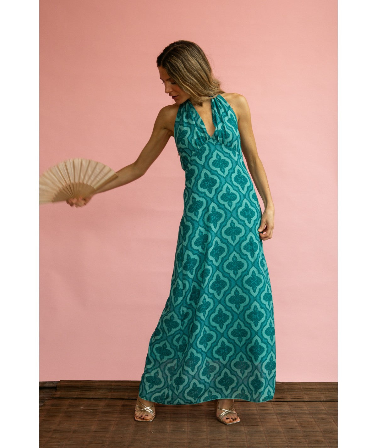 CALIXTA - VESTIDO HALTER ESTAMPADO