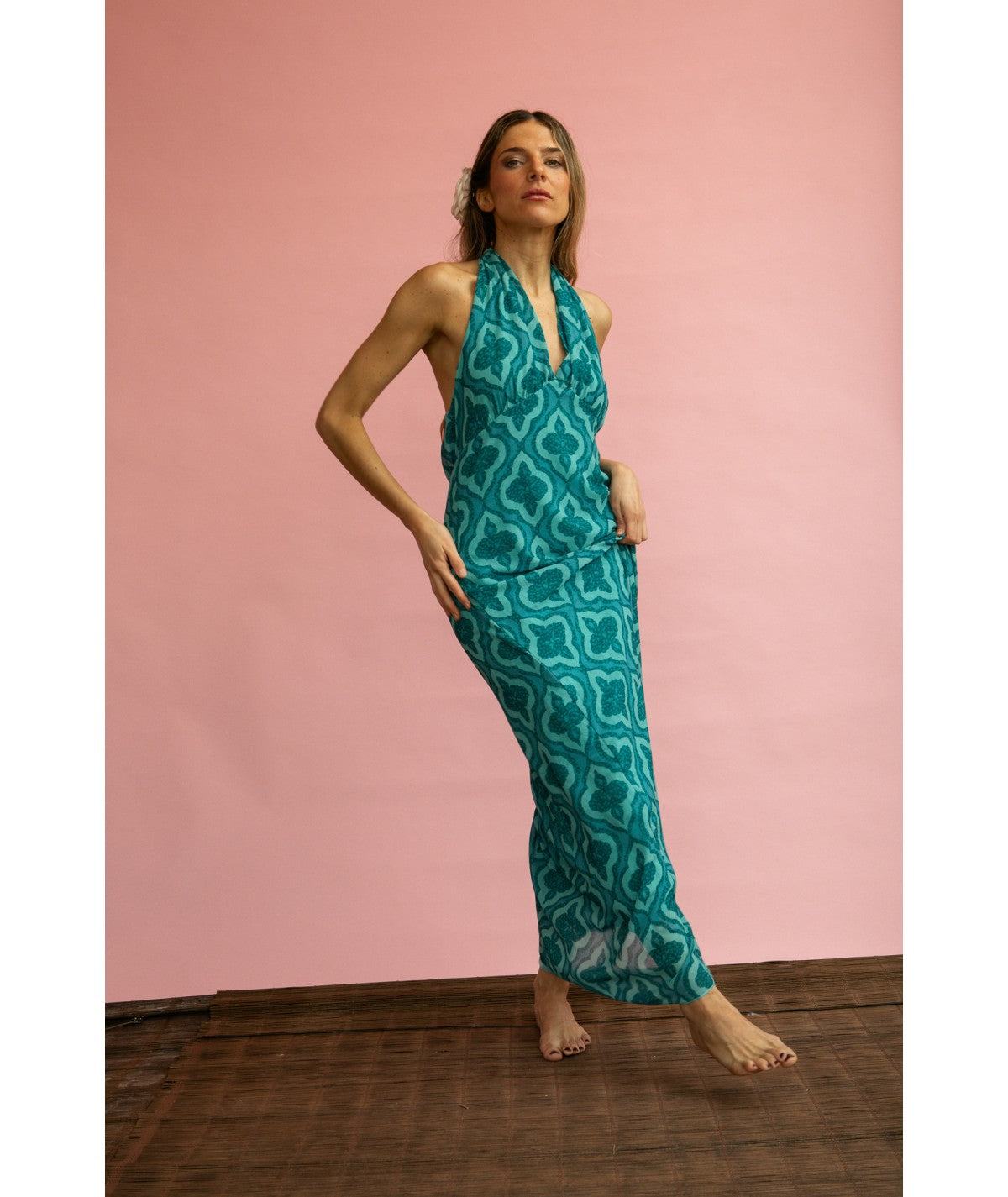 CALIXTA - VESTIDO HALTER ESTAMPADO