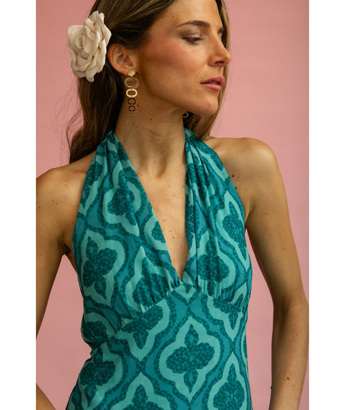 CALIXTA - VESTIDO HALTER ESTAMPADO