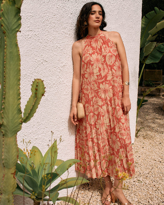 JESUSA - VESTIDO HALTER DE FLORES