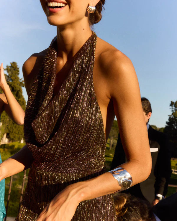 ANUNCIACIÓN - VESTIDO HALTER CON ESPALDA DESCUBIERTA