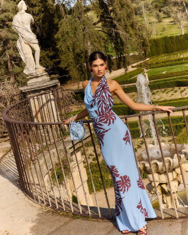 ANUNCIACIÓN - VESTIDO HALTER CON ESPALDA DESCUBIERTA